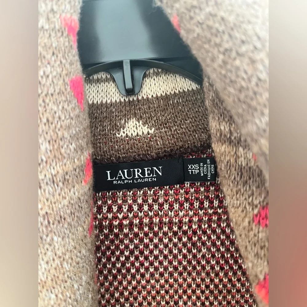 Lauren Ralph Lauren Red and Brown Patterned Cardigan - Picture 7 of 16